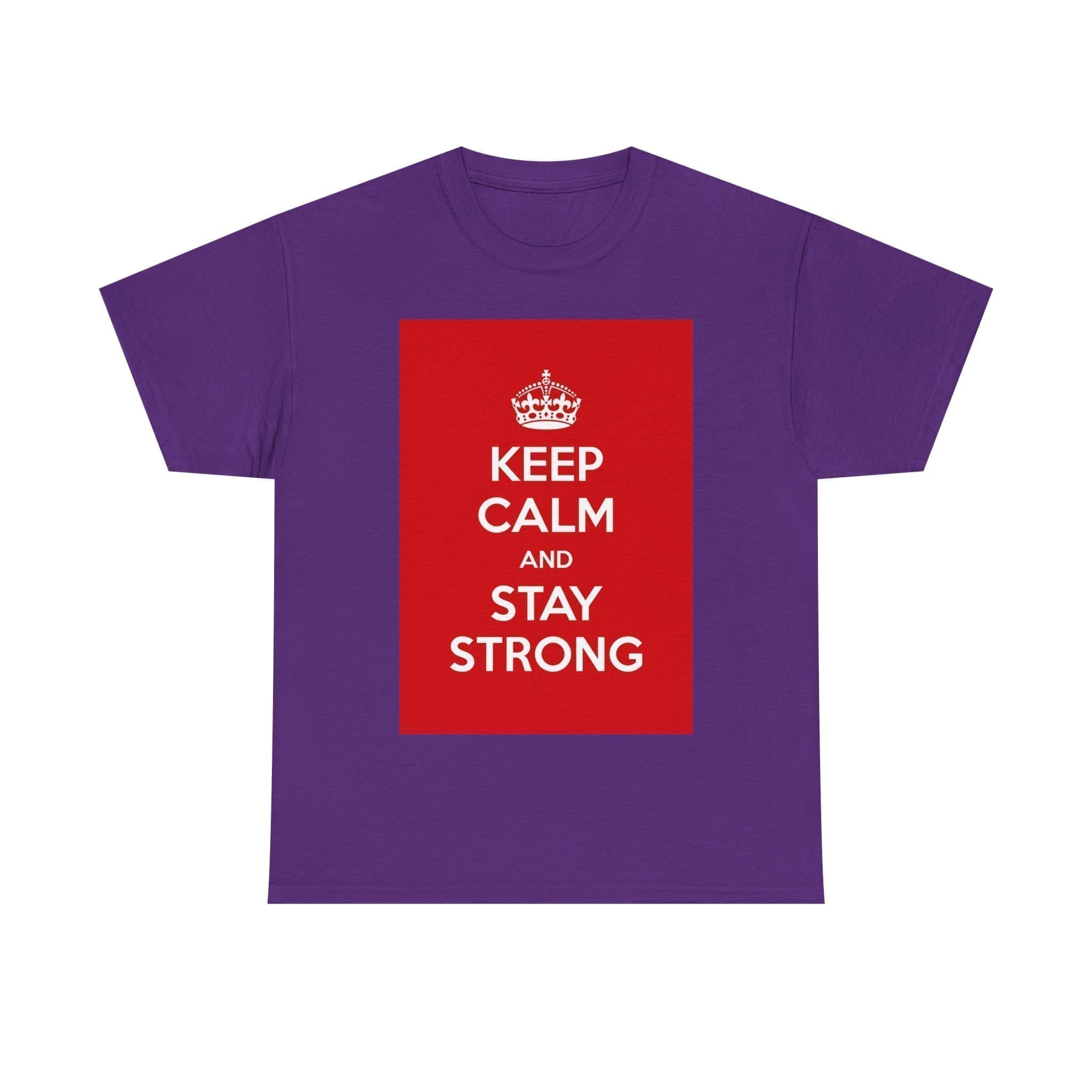 Keep Calm & stay strong unisex heavy cotton tee Purple 2XL