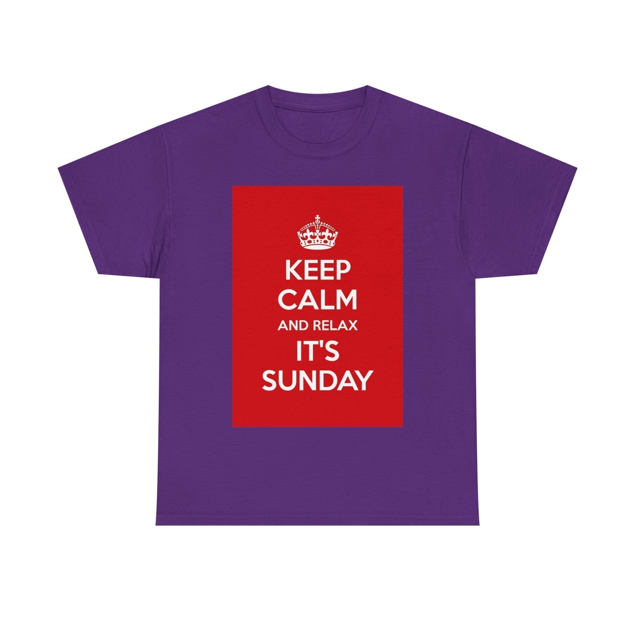 Keep Calm & relax it's sunday unisex heavy cotton tee Purple 2XL Keep Calm & relax it's sunday unisex heavy cotton tee Purple 2XL