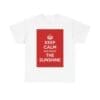 Keep Calm & enjoy the sunshine unisex heavy cotton tee White 5XL