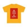 Keep Calm & be happy unisex heavy cotton tee Gold 5XL