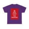 Keep Calm & enjoy the weekend unisex heavy cotton tee Purple 2XL