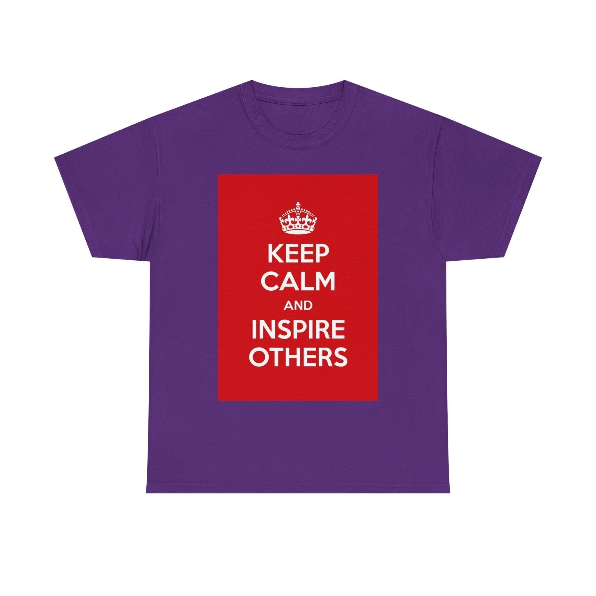 Keep Calm & inspire others unisex heavy cotton tee Purple 2XL Keep Calm & inspire others unisex heavy cotton tee Purple 2XL