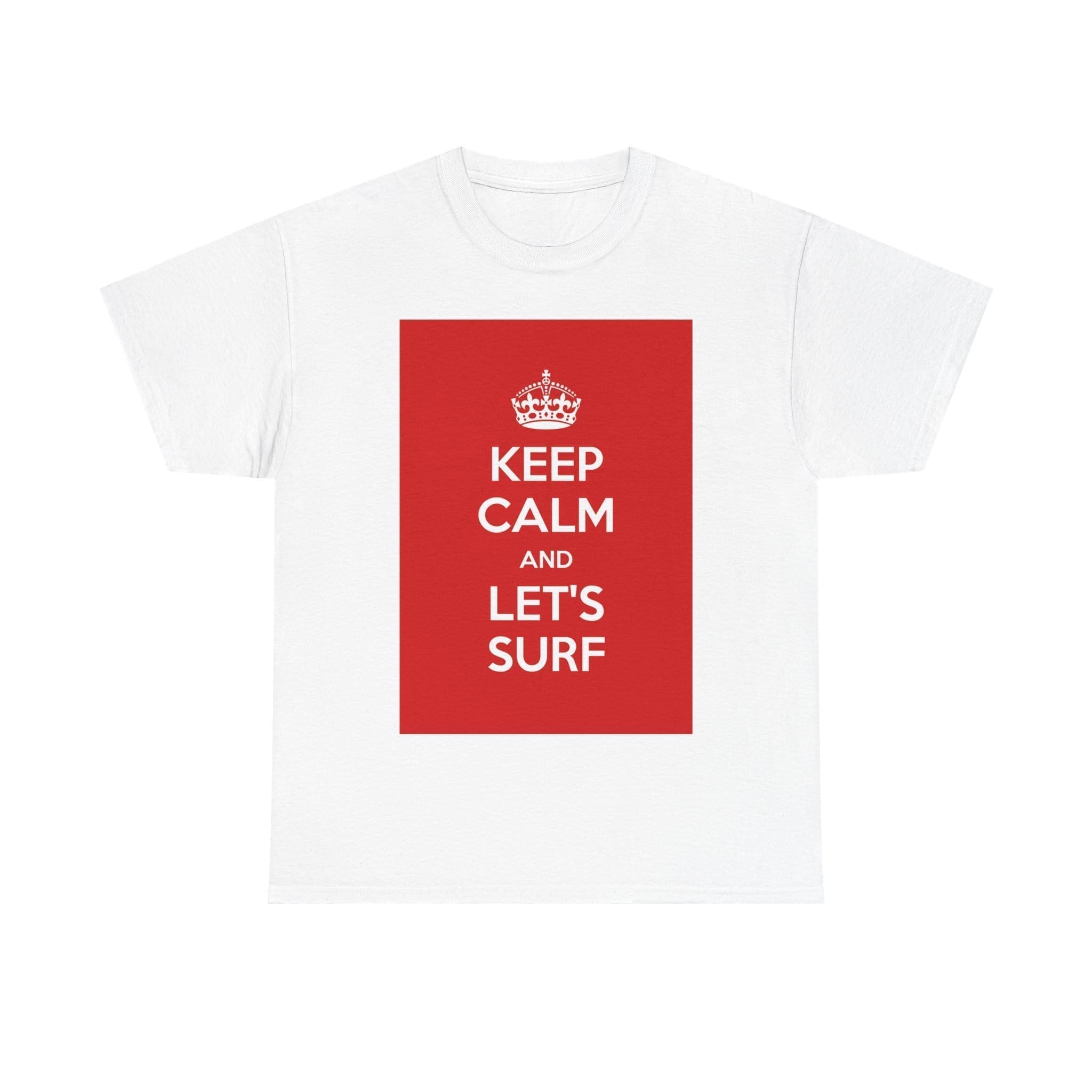 Keep Calm & let's surf unisex heavy cotton tee White 5XL Keep Calm & let's surf unisex heavy cotton tee White 5XL