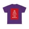 Keep Calm & explore the world unisex heavy cotton tee Purple 2XL