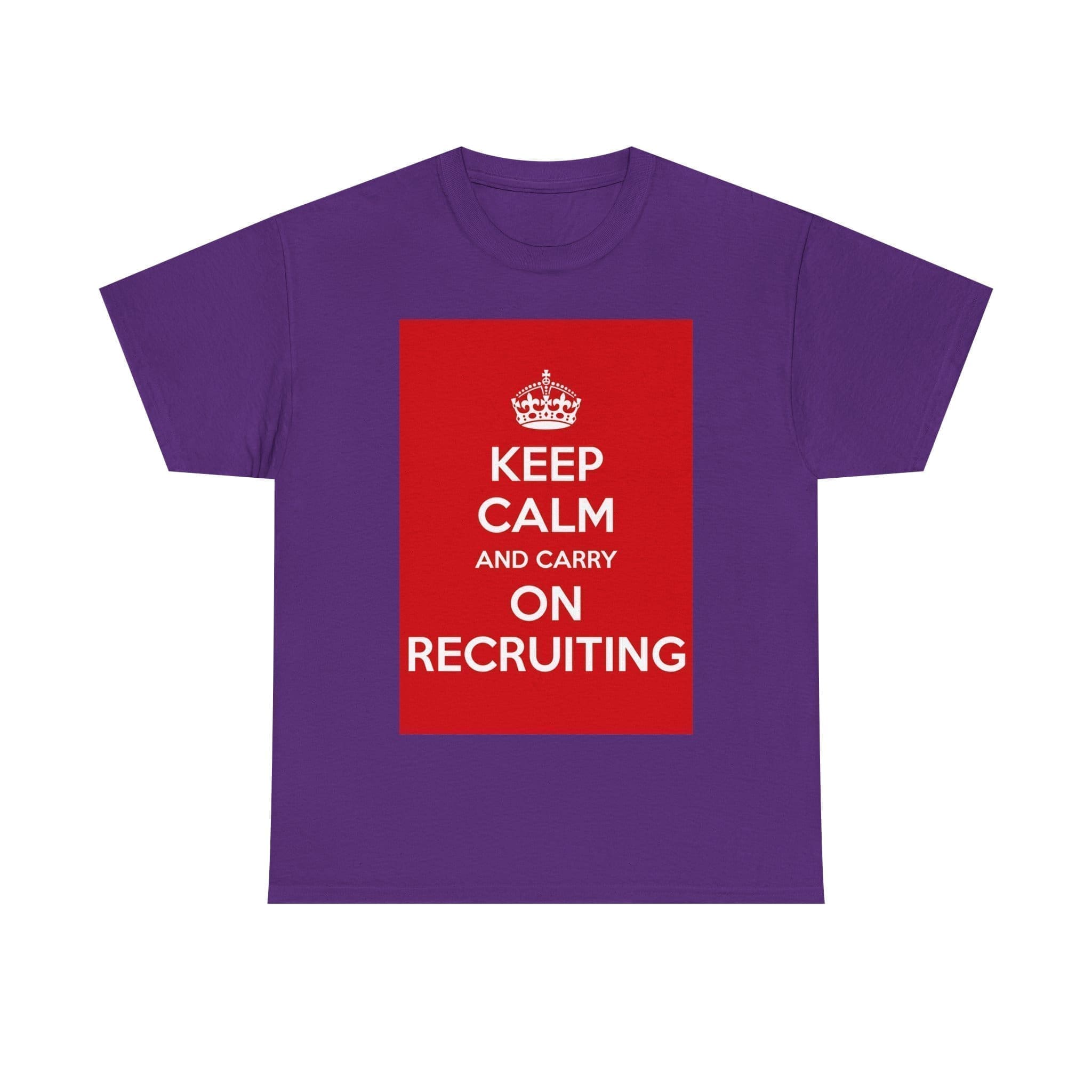 Keep Calm & carry on recruiting unisex heavy cotton tee Purple 2XL Keep Calm & carry on recruiting unisex heavy cotton tee Purple 2XL