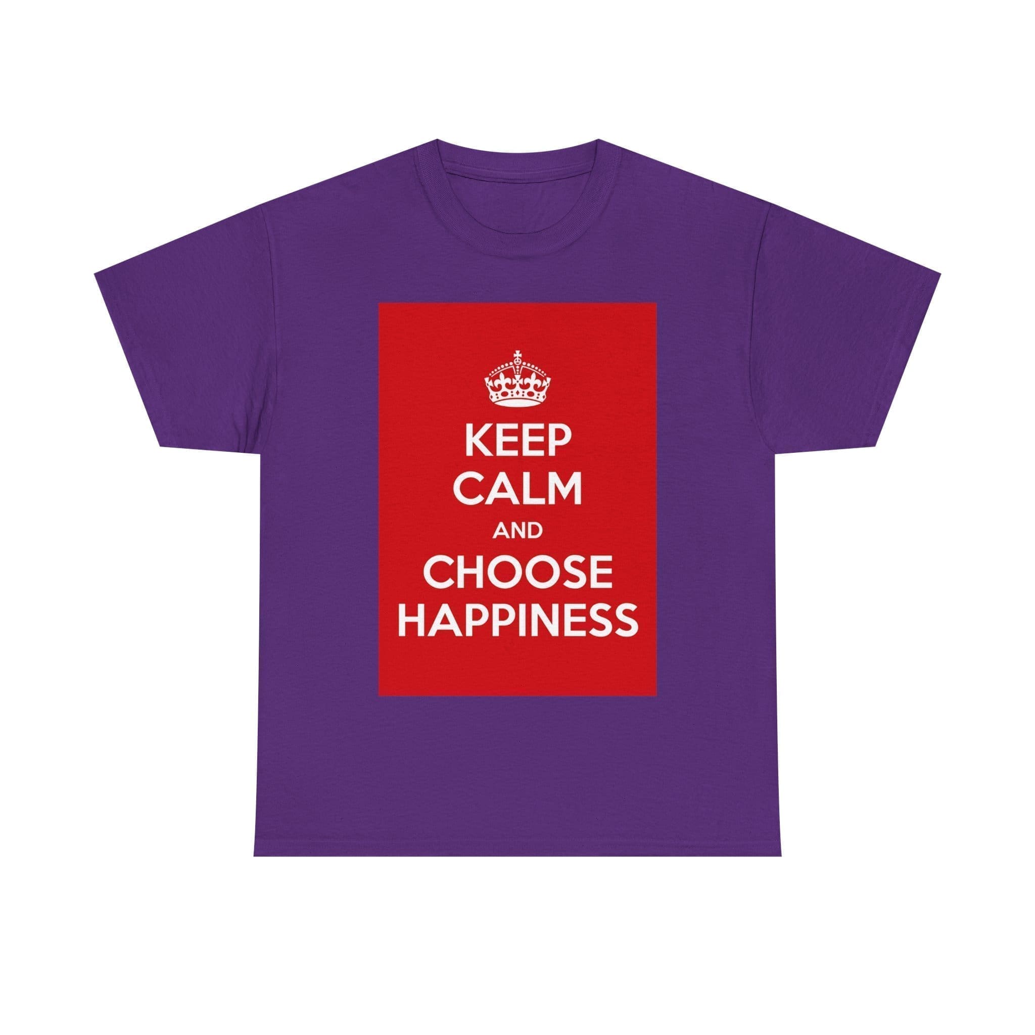 Keep Calm & choose hapiness unisex heavy cotton tee Purple 2XL