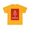 Keep Calm & be a warrior unisex heavy cotton tee Gold 5XL