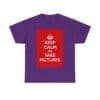 Keep Calm & take pictures unisex heavy cotton tee Purple 2XL
