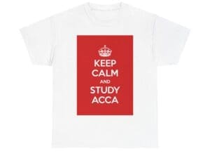 Keep Calm & study acca unisex heavy cotton tee
