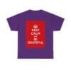 Keep Calm & be grateful unisex heavy cotton tee Purple 2XL