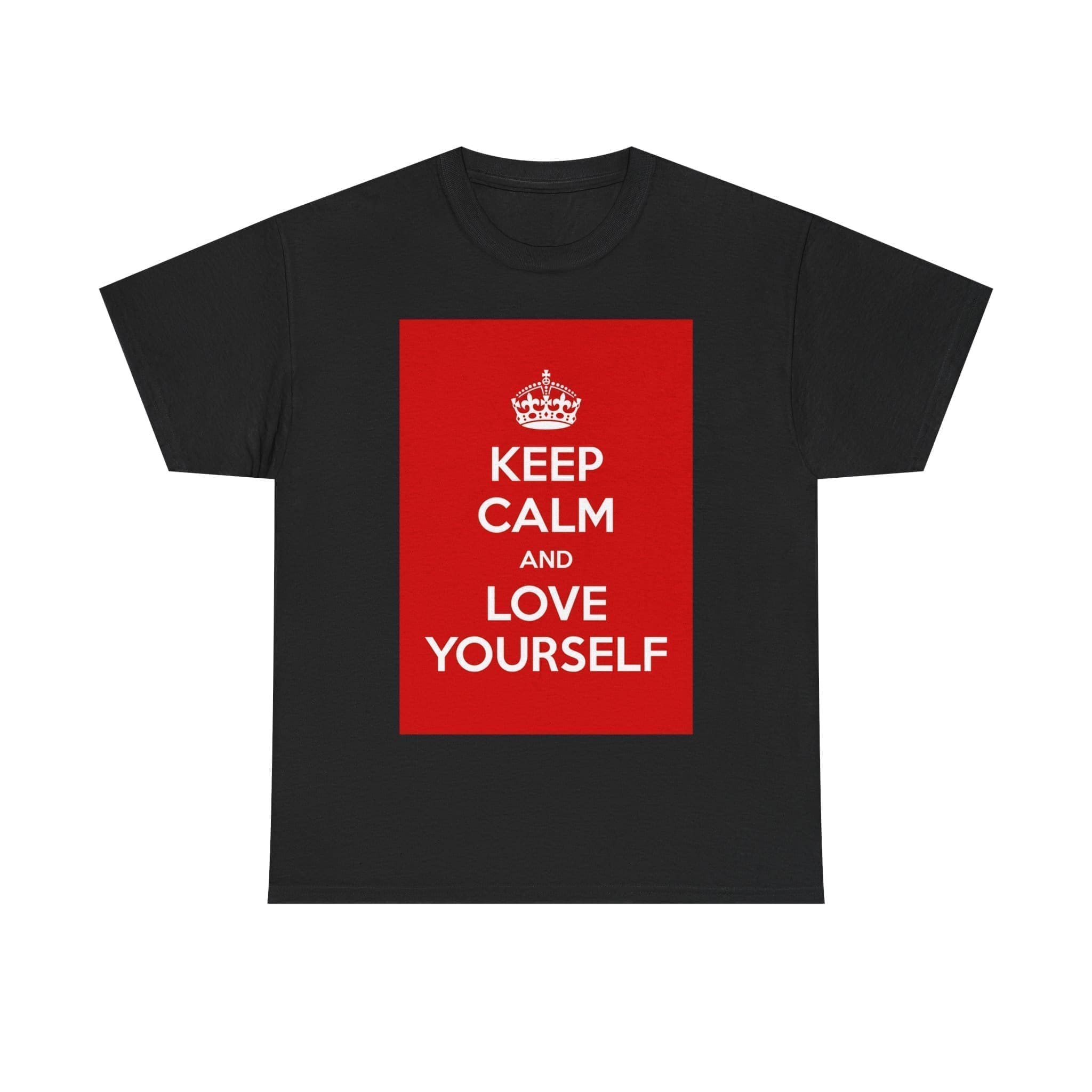 Keep Calm & love yourself unisex heavy cotton tee Black 5XL