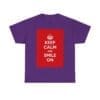 Keep Calm & smile on unisex heavy cotton tee Purple 2XL