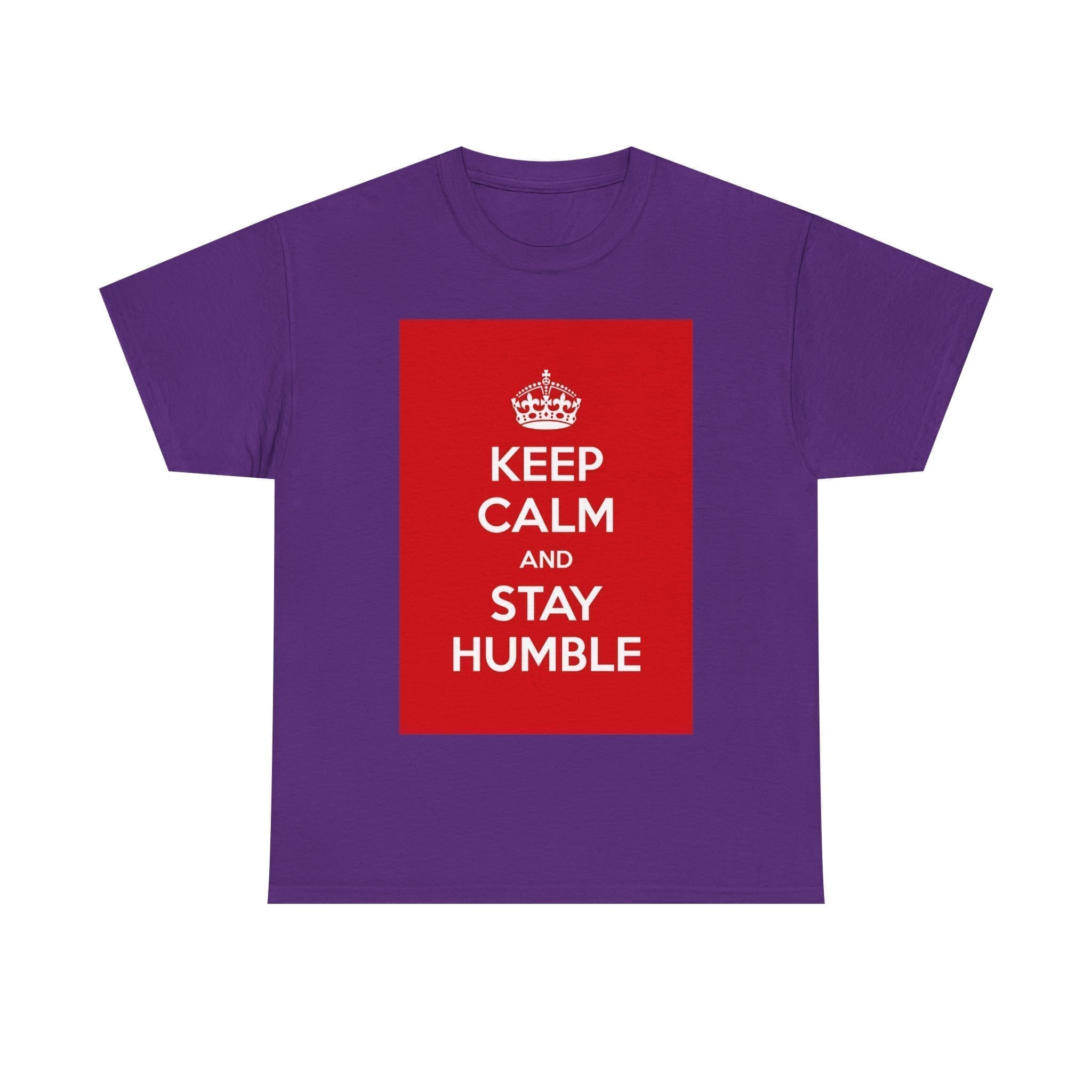 Keep Calm & stay humble unisex heavy cotton tee Purple 2XL