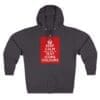Keep Calm customizable On Zip Hoodie Charcoal Heather 2XL