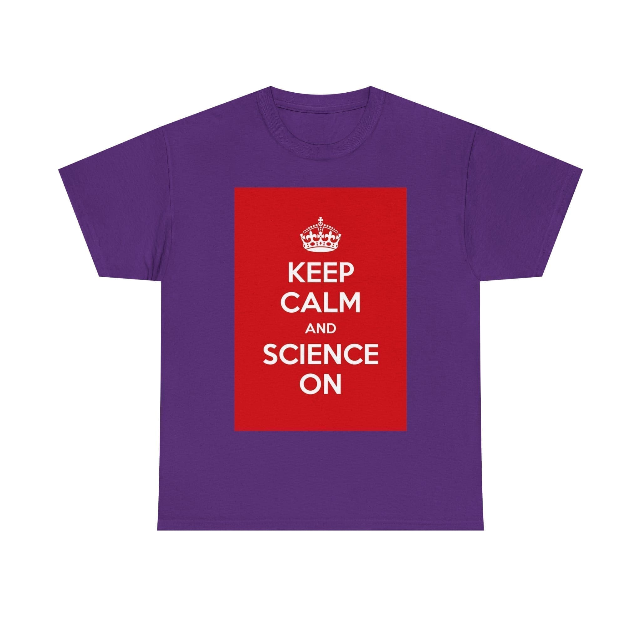 Keep Calm & science on unisex heavy cotton tee Purple 2XL