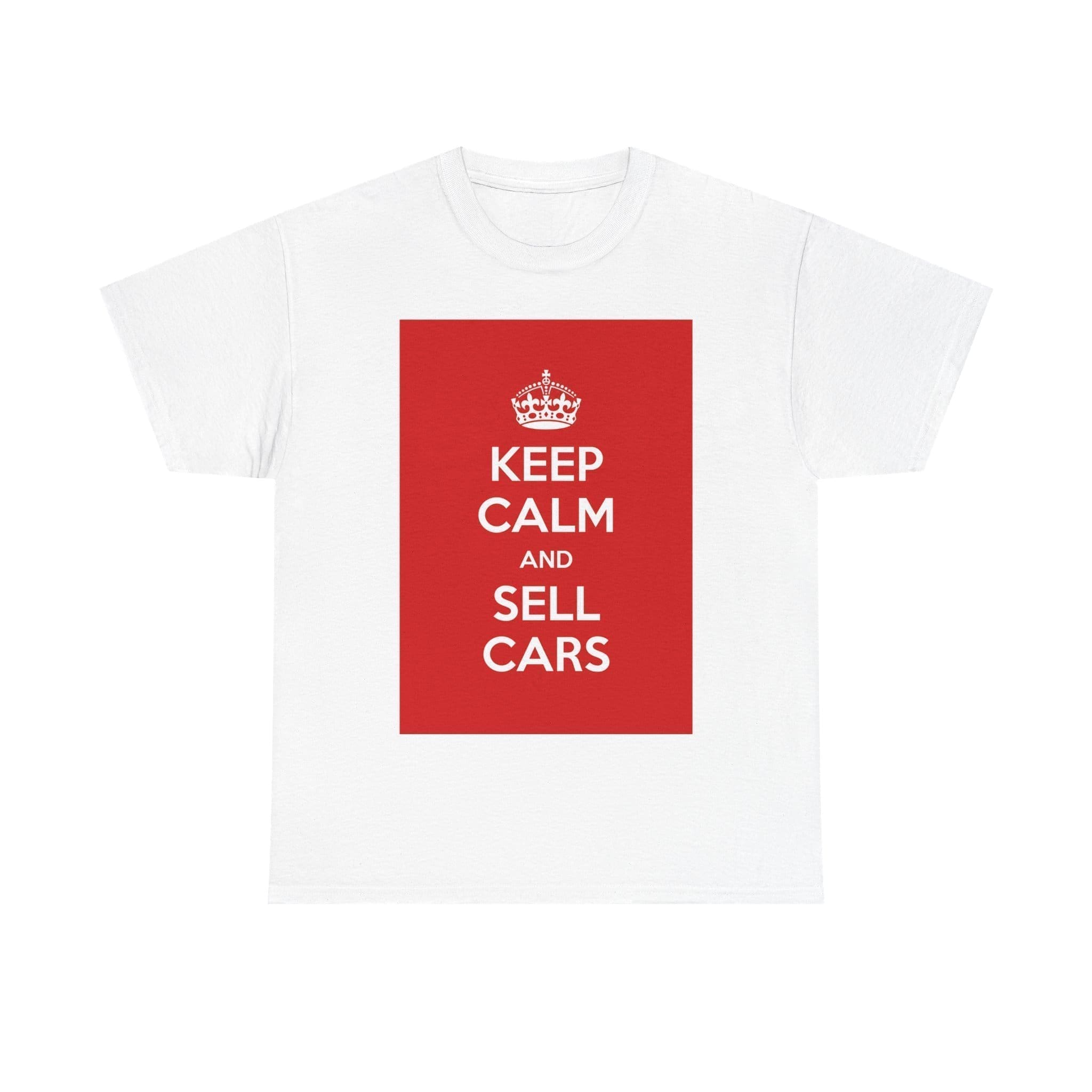 Keep Calm & sell cars unisex heavy cotton tee White 5XL