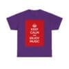 Keep Calm & enjoy music unisex heavy cotton tee Purple 2XL
