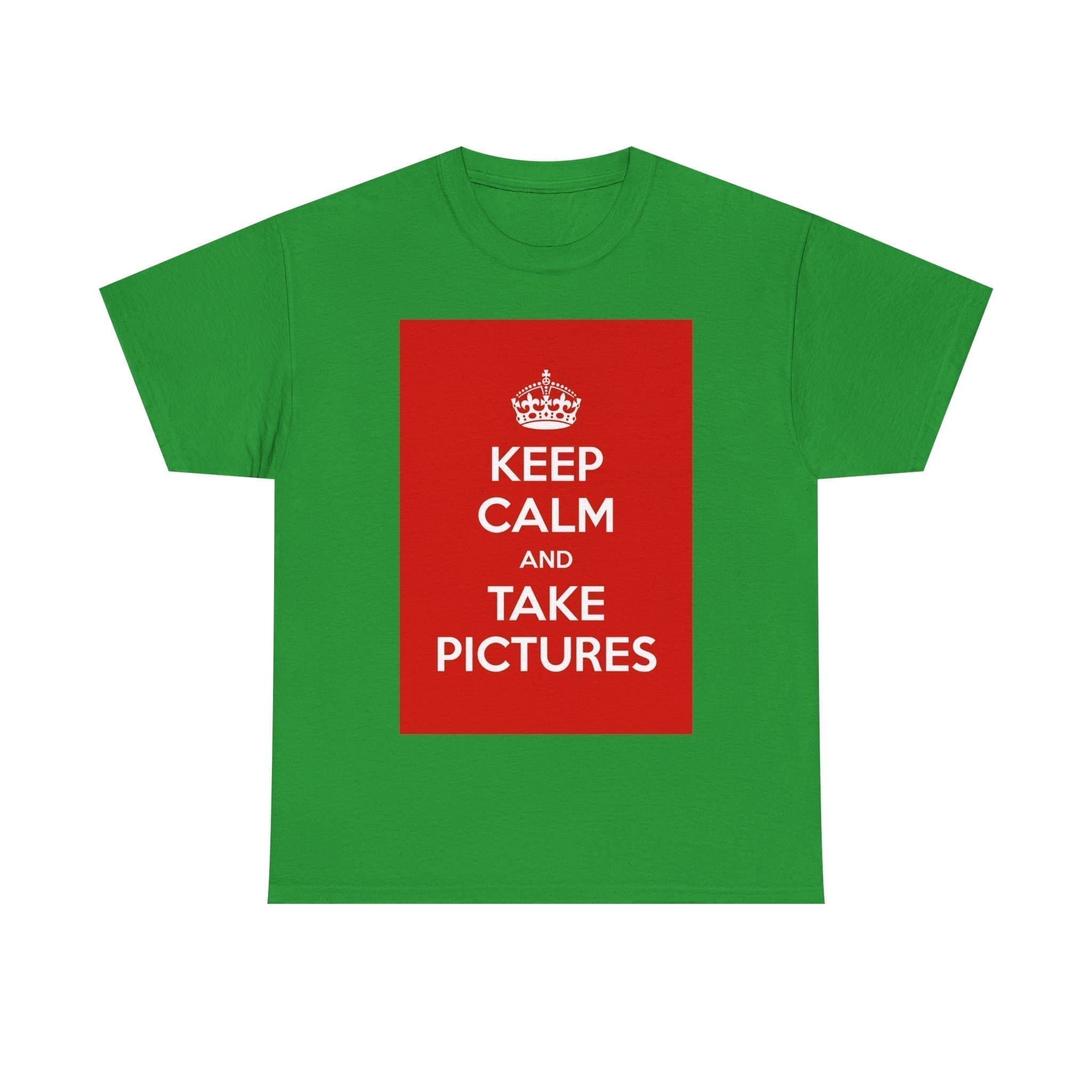 Keep Calm & take pictures unisex heavy cotton tee Irish Green 3XL