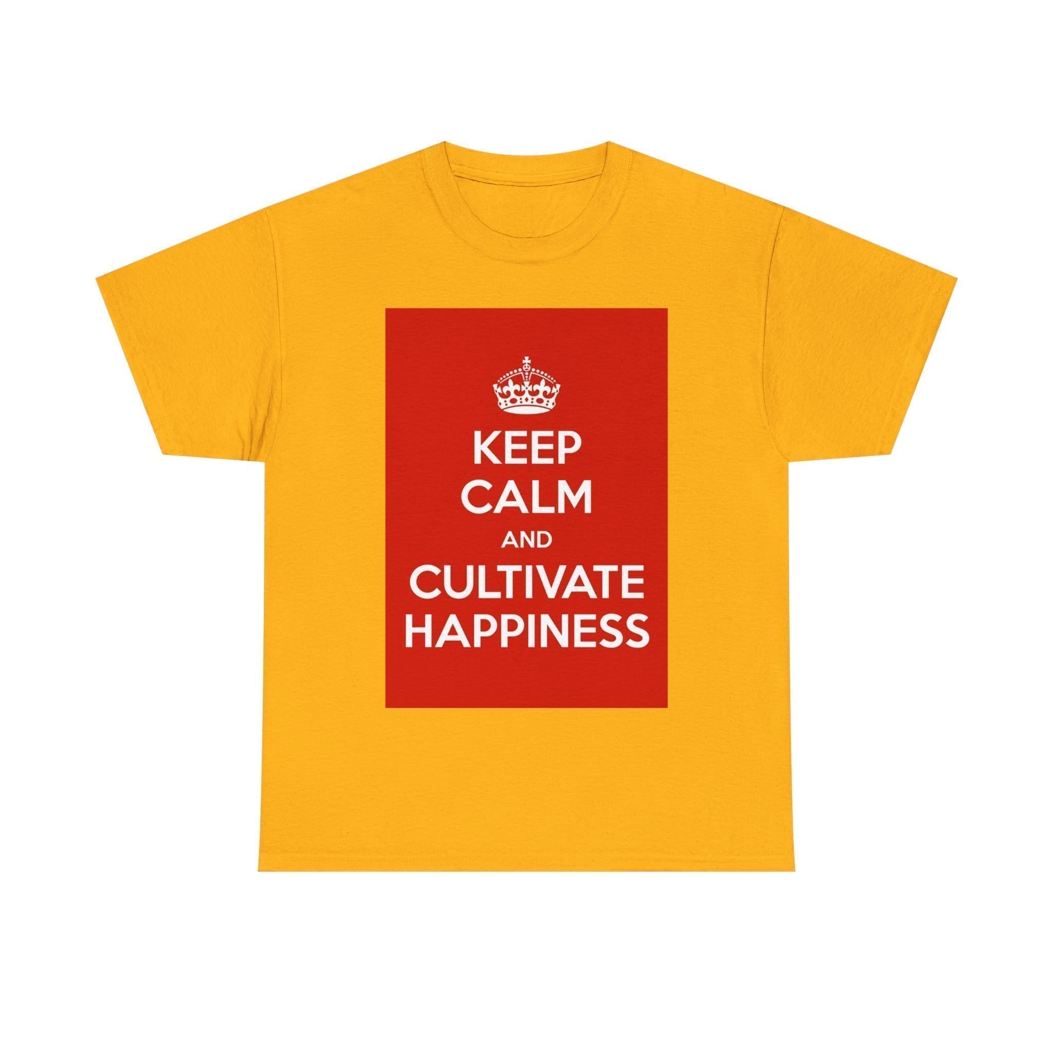 Keep Calm & cultivate happiness unisex heavy cotton tee Gold 5XL