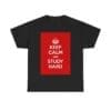 Keep Calm & study hard unisex heavy cotton tee Black 5XL