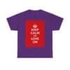 Keep Calm & love on unisex heavy cotton tee Purple 2XL