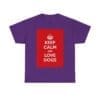 Keep Calm & love dogs unisex heavy cotton tee Purple 2XL