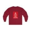 Keep Calm customizable long sleeve tee Cardinal Red 2XL