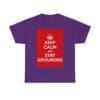 Keep Calm & stay grounded unisex heavy cotton tee Purple 2XL